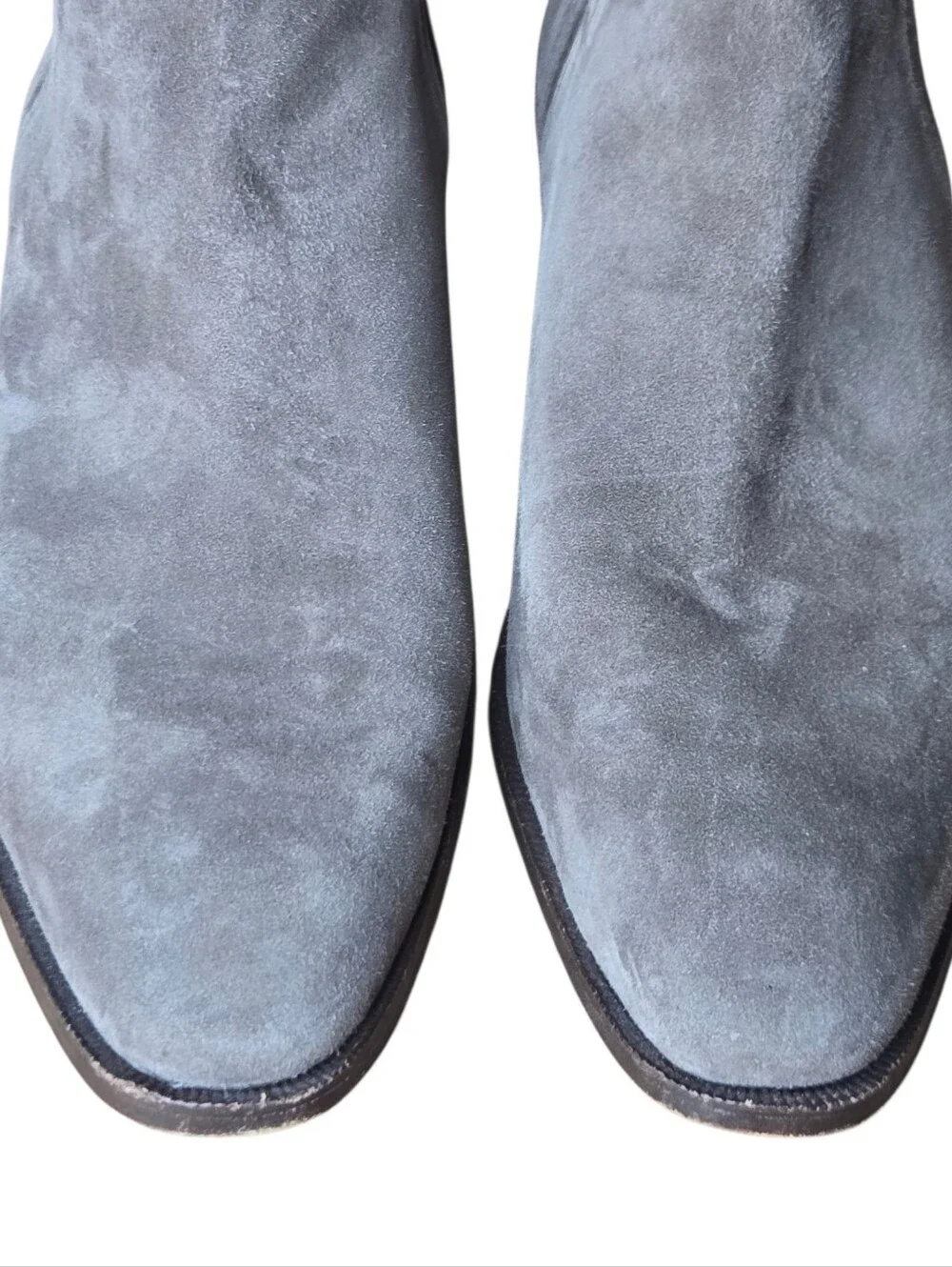 Gravati Womens Taupe Neutral Gray Italian Leather Suede Chelsea Ankle Boots 7.5